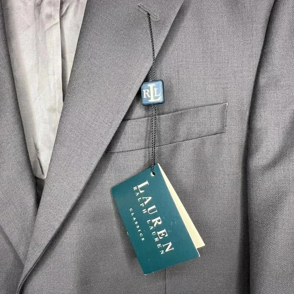 LAUREN RALPH LAUREN Men's Suit Olive Blazer Super 100's Pure New Wool Size 38R - Picture 3 of 15